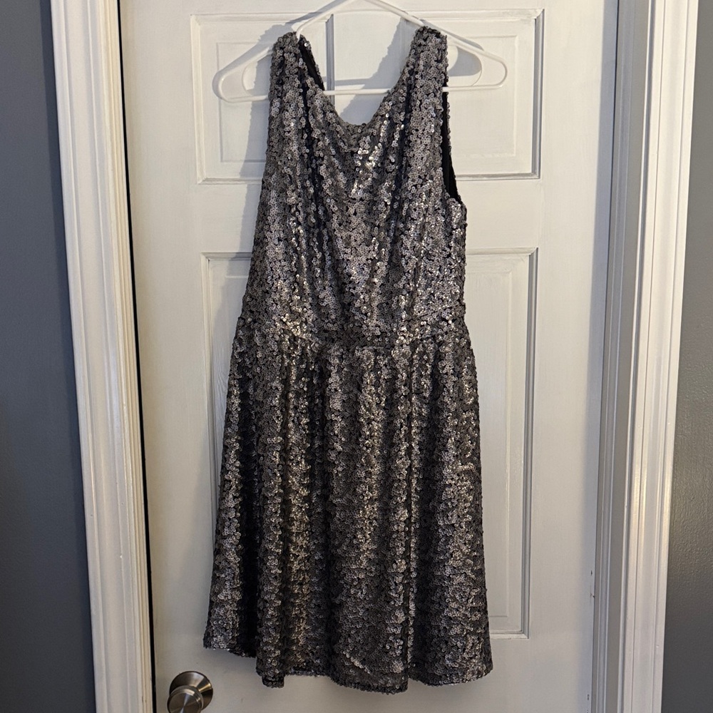 Adelyn Rae Silver Sequin  Dress